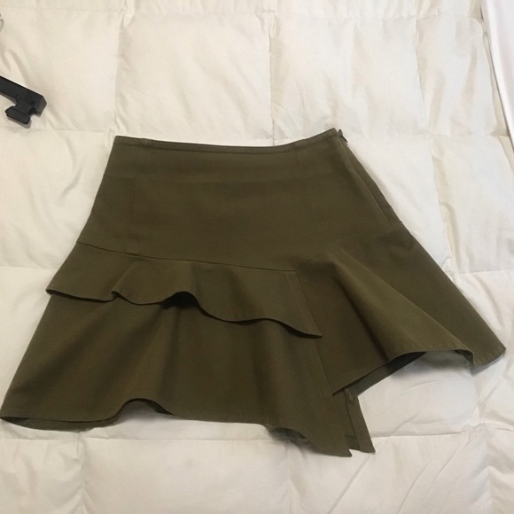 DEREK LAM 10 CROSBY ASYMMETRICAL RUFFLE MINI SKIRT - Picture 2 of 6